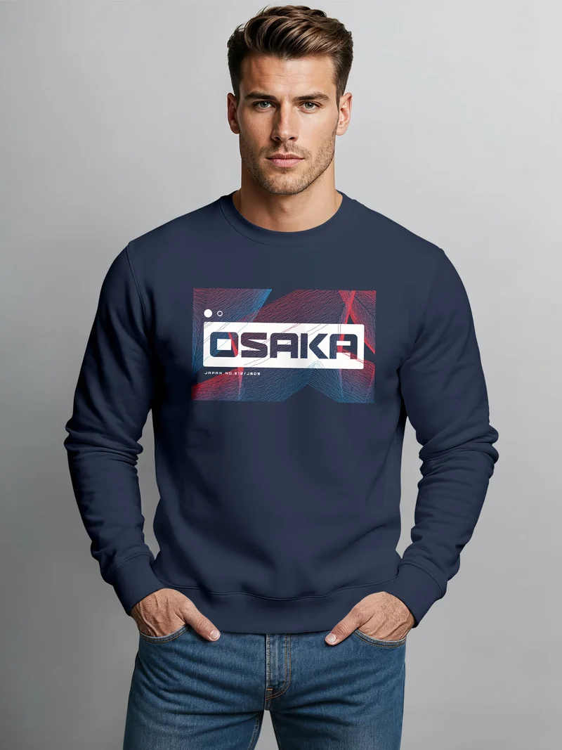 Sweatshirt Herren Japan Osaka Asian style Teachwear Fashion Streetstyle Rundhals-Pullover Fashion Streetwear