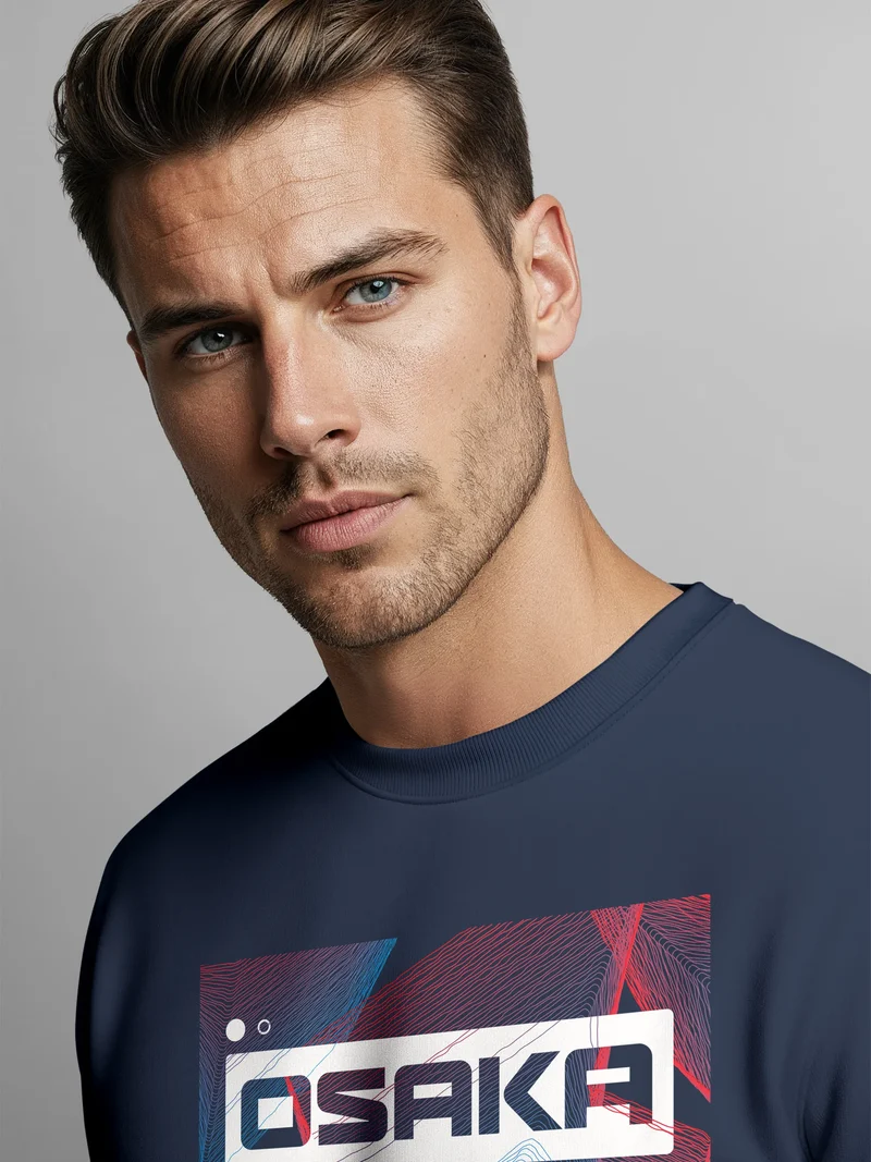Sweatshirt Herren Japan Osaka Asian style Teachwear Fashion Streetstyle Rundhals-Pullover Fashion Streetwear
