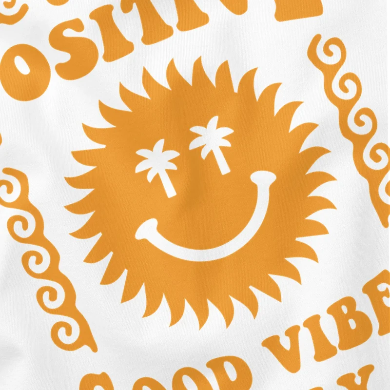 Herren T-Shirt Statement Spruch Stay Positive Good Vibes Only Sonne Smile Sommer Fashion Streetstyle