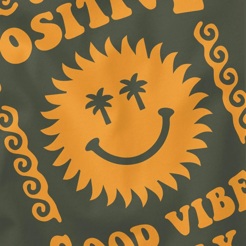 Herren T-Shirt Statement Spruch Stay Positive Good Vibes Only Sonne Smile Sommer Fashion Streetstyle