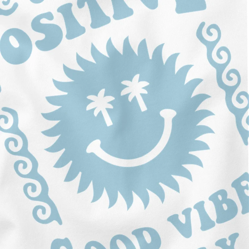 Herren T-Shirt Statement Spruch Stay Positive Good Vibes Only Sonne Smile Sommer Fashion Streetstyle