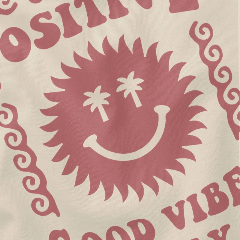 Herren T-Shirt Statement Spruch Stay Positive Good Vibes Only Sonne Smile Sommer Fashion Streetstyle