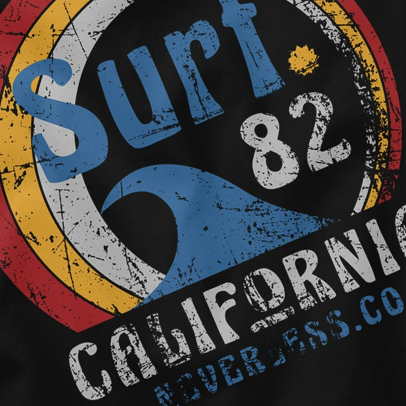 Herren T-Shirt Surf Logo California USA Welle Surfing Style Aufdruck Print Fashion Streetstyle