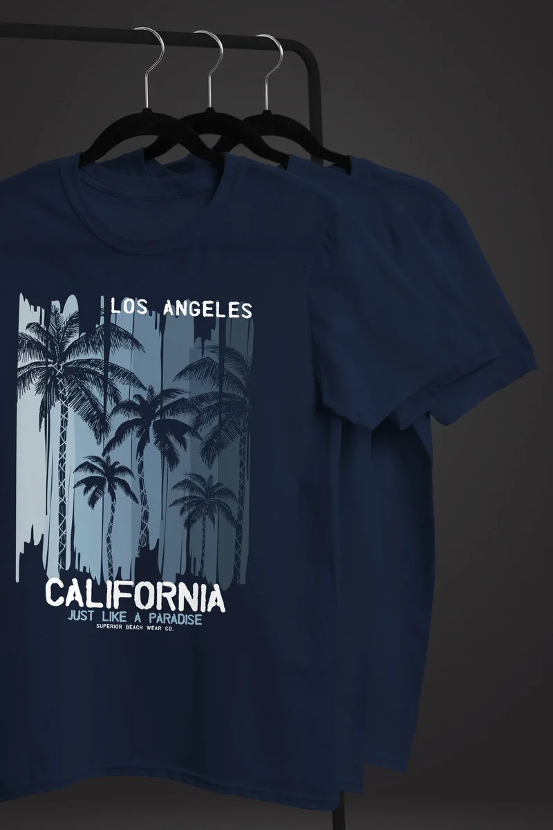 Herren T-Shirt Los Angeles California USA Sommer Bedruckt Aufdruck Print Surfing Fashion Streetstyle