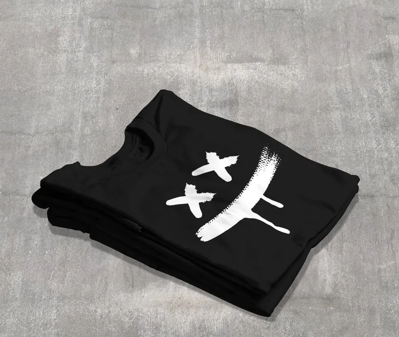 Herren T-Shirt Bedruckt Aufdruck Creepy Smile Sneaky Print Fashion Streetstyle