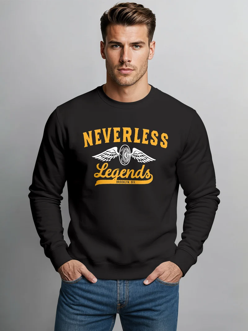 Sweatshirt Herren Biker Legends Reifen Flügel Wheel Wings
