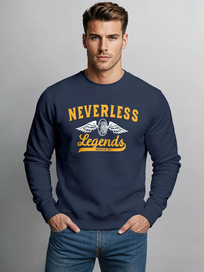 Sweatshirt Herren Biker Legends Reifen Flügel Wheel Wings