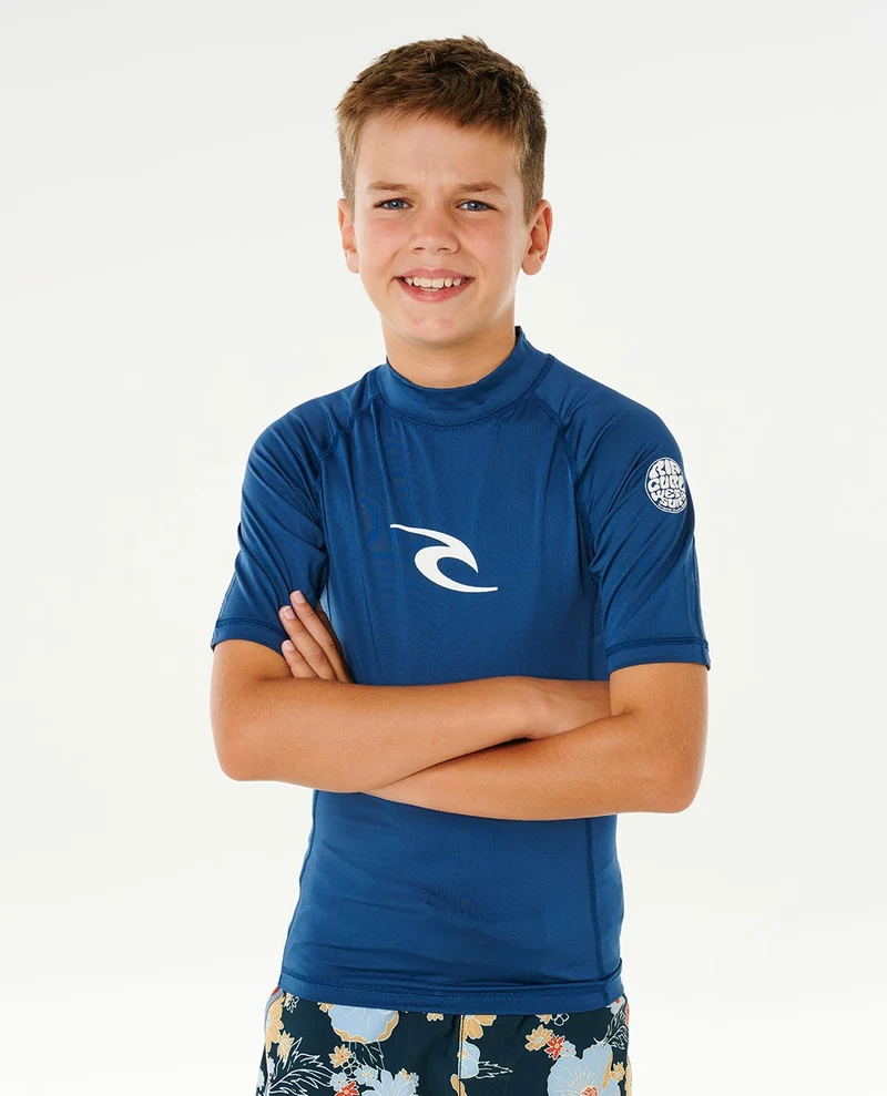 Waves UPF Short Sleeve Boy Rash vest