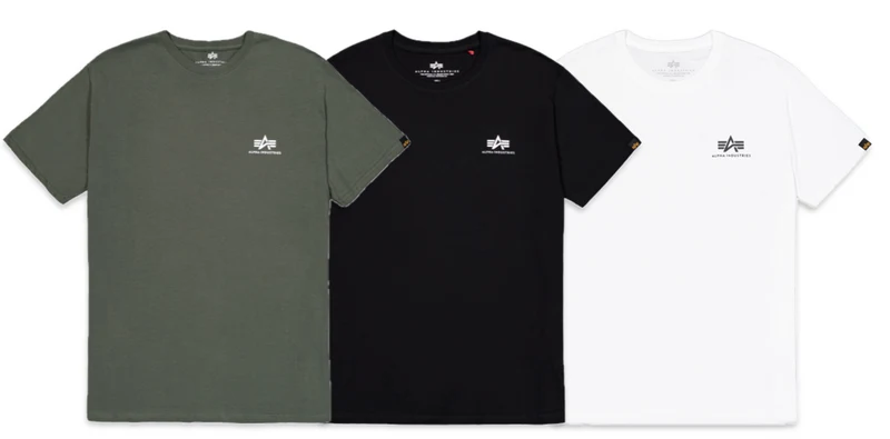 ALPHA BASIC T-SHIRT SMALL LOGO in 8. Farben