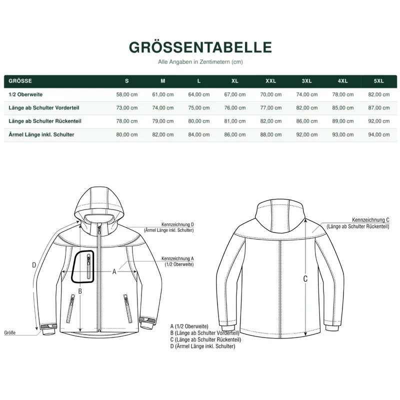 Winter Softshell Einsatzjacke mit Flauschflächen