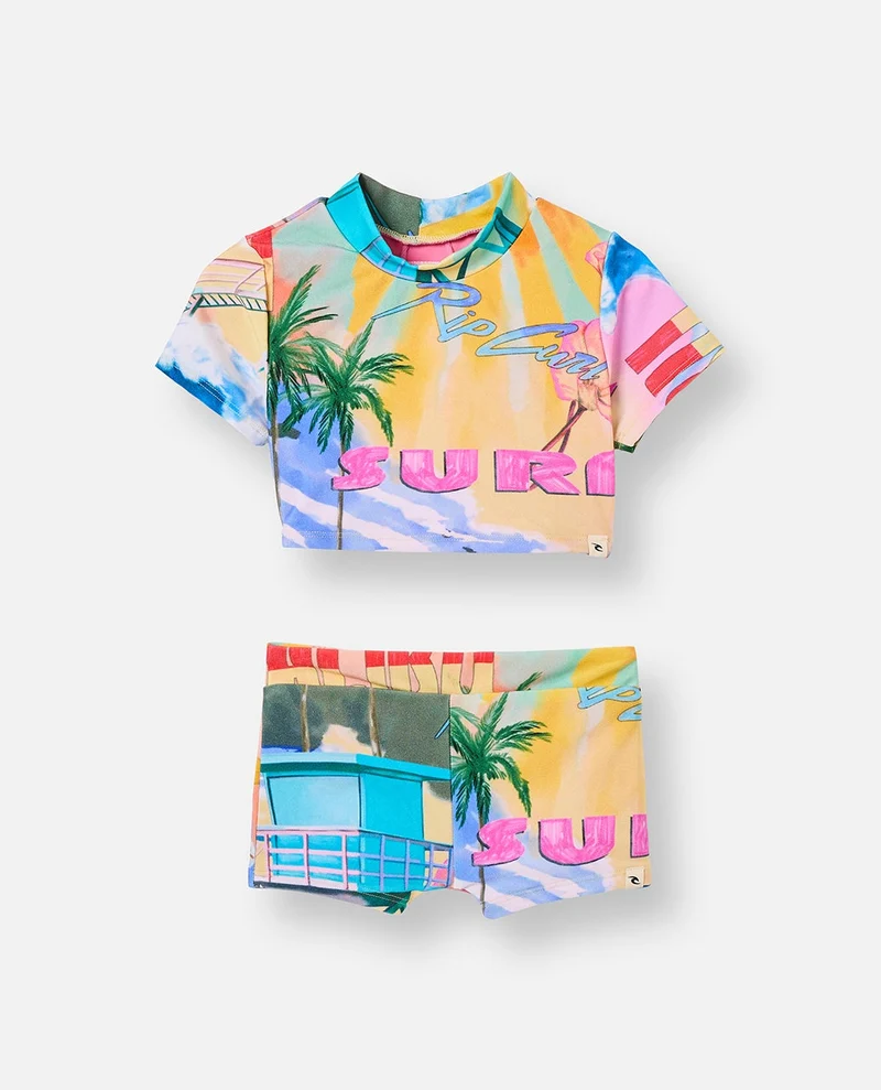 Malibu Short Sleeve Bikini Set Girl