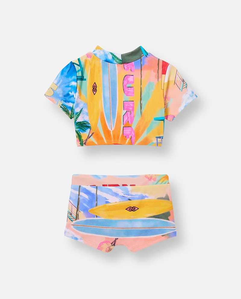 Malibu Short Sleeve Bikini Set Girl