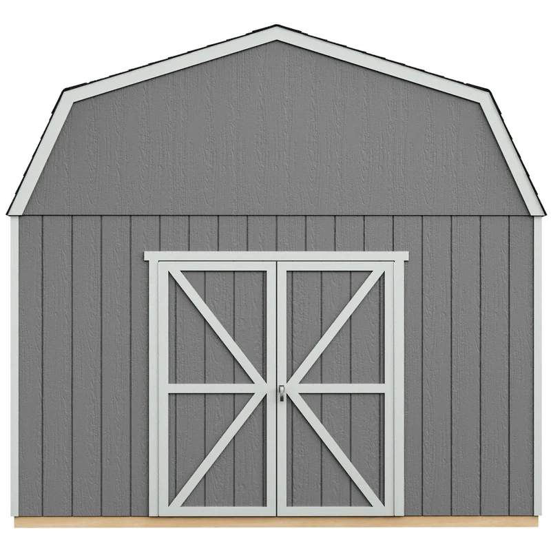 Handy Home Products Hudson 12×16 Do-it-Yourself Wooden Storage Shed Brown Without Floor