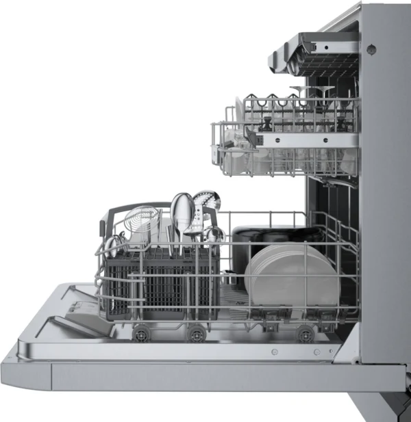 Bosch 800 Series 24 in. Top Control Smart Dishwasher with 42 dBa Sound Level, 3rd-Rack, CrystalDry & Pocket – Stainless Steel