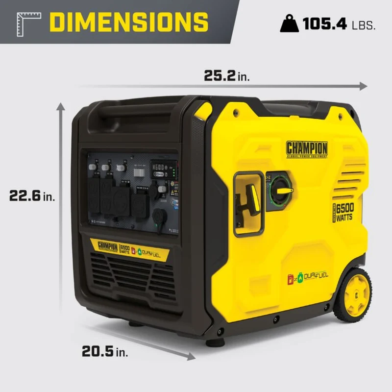 Champion Power Equipment 6500W Dual Fuel Port Inverter Generator 201532