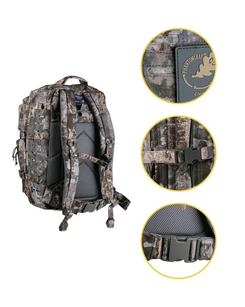 US ASSAULT PACK LARGE LASER CUT WASP I in 3. Farben