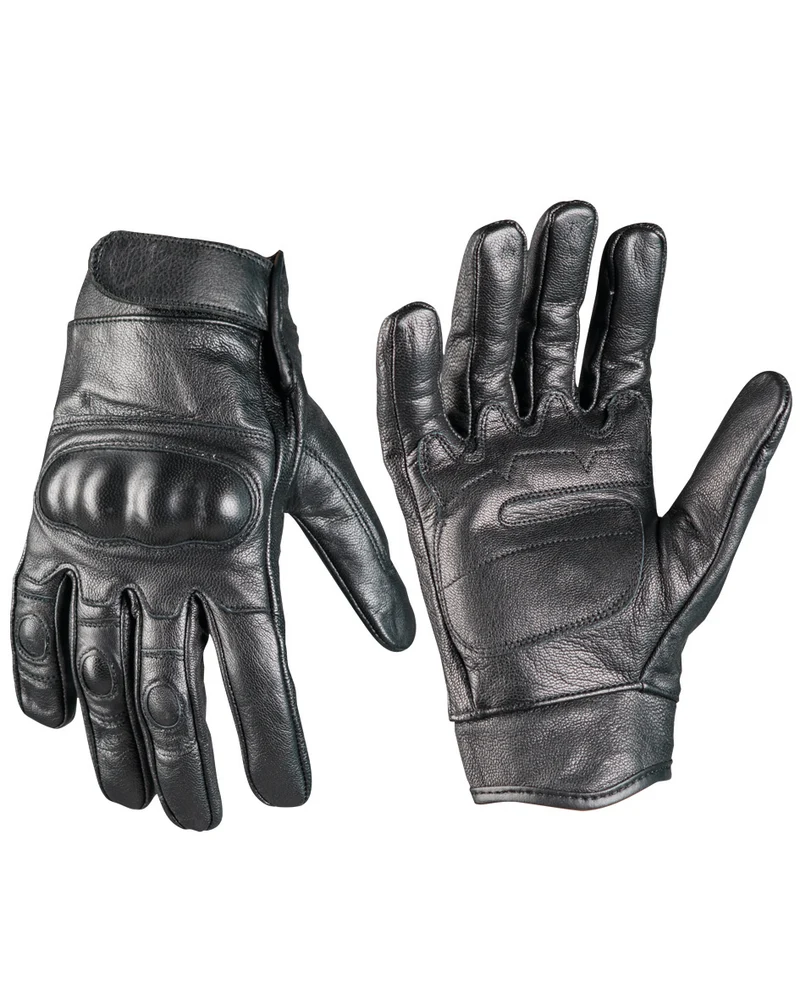 TACTICAL GLOVES LEDER Schwarz