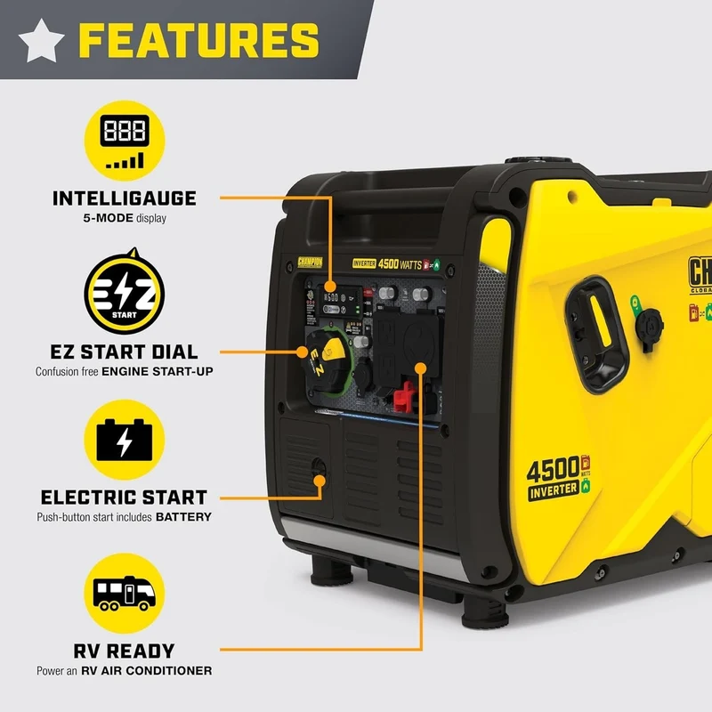 Champion 4,500-Watt Portable Dual Fuel Inverter Generator 200991