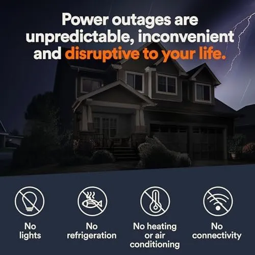 Generac Guardian 22kW Home Standby Generator with 200 Amp Transfer Switch, Durable All Aluminum, WiFi Enabled with G-Force Engine, Easy to Use, Whole House Power Backup, Smart Outage Solution – Bisque
