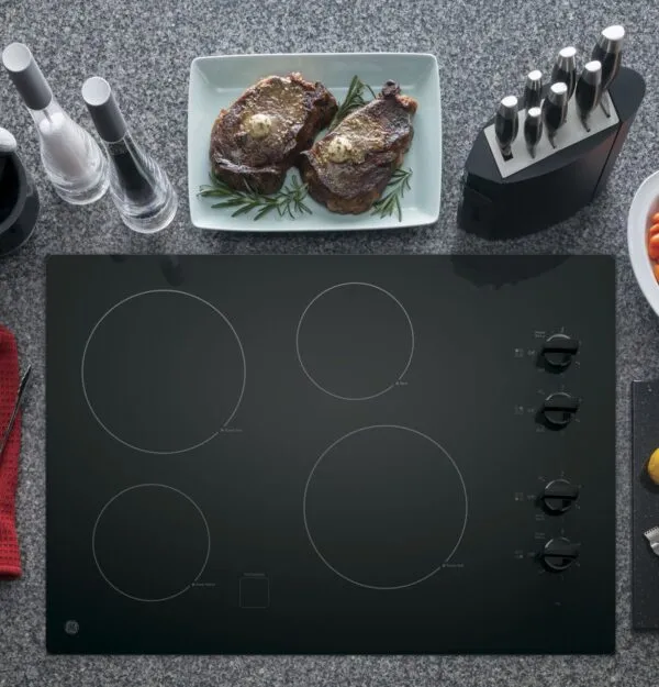 GE 30″ Built-In Knob Control Electric Cooktop JP3030DWBB