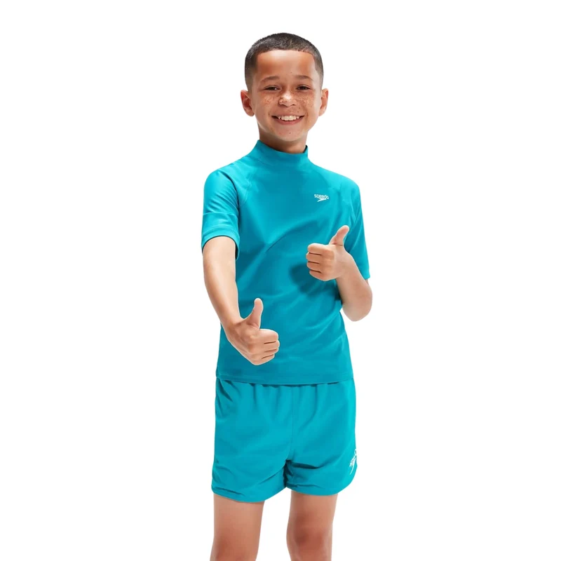 Speedo Printed Short Sleeve Rash Schwimmanzug Kinder