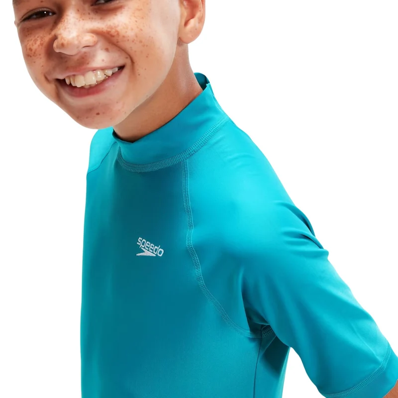 Speedo Printed Short Sleeve Rash Schwimmanzug Kinder