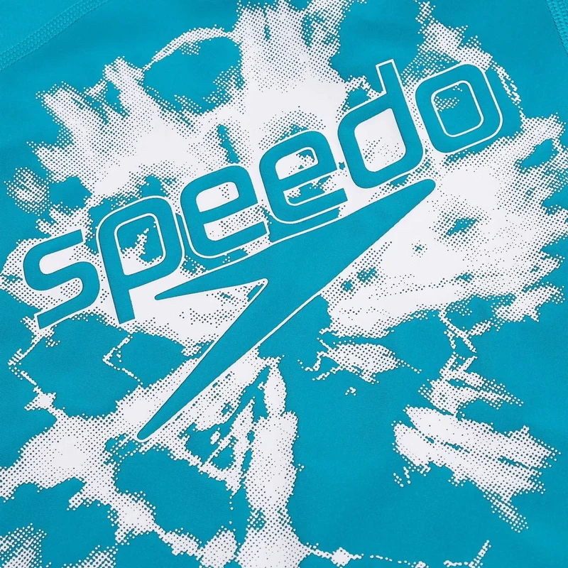 Speedo Printed Short Sleeve Rash Schwimmanzug Kinder