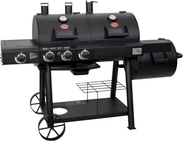 Char-Griller Texas Trio 3-Burner Dual Fuel Grill with Smoker