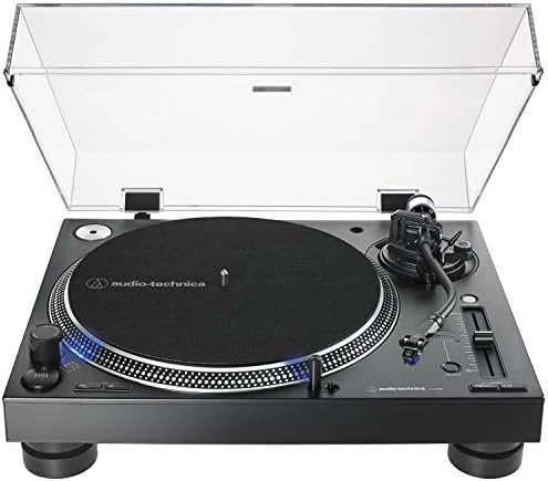 Audio-Technica AT-LP140XP-BK Direct-Drive Professional DJ Turntable, Black, Hi-Fi, Fully Manual, 3 Speed, High Torque Motor