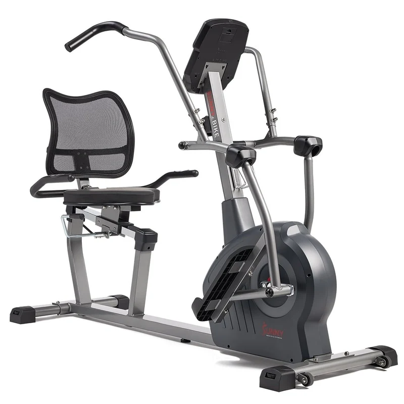 Sunny Health & Fitness Comfy Recumbent Cross Trainer Recumbent Elliptical Bike