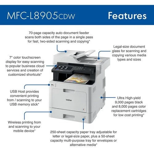 Brother MFC-L8905CDW Wireless Color Laser Printer