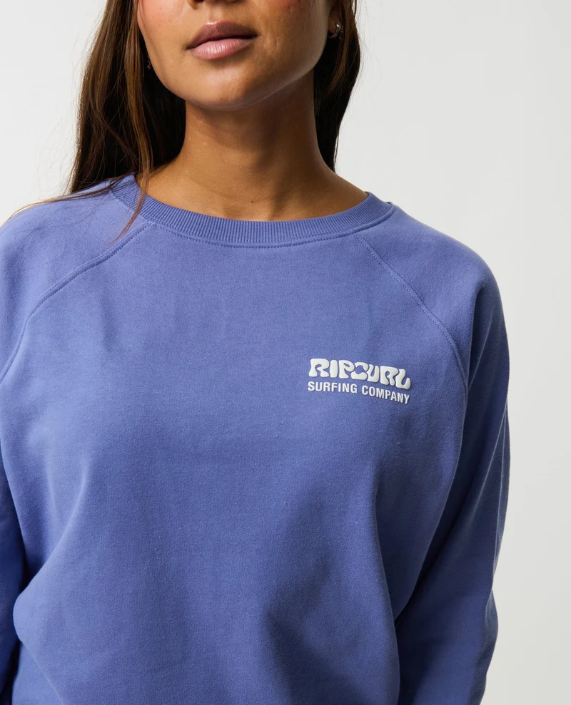 Surf Puff Raglan Relaxed Crew Fleece