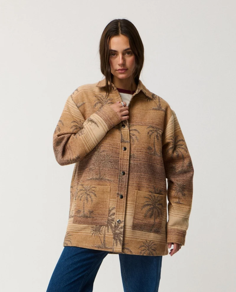 Retro Swell Jacquard Shacket