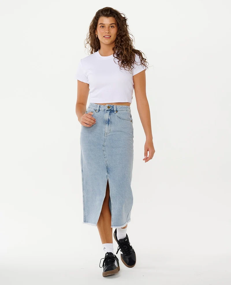The Search Denim Midi Skirt