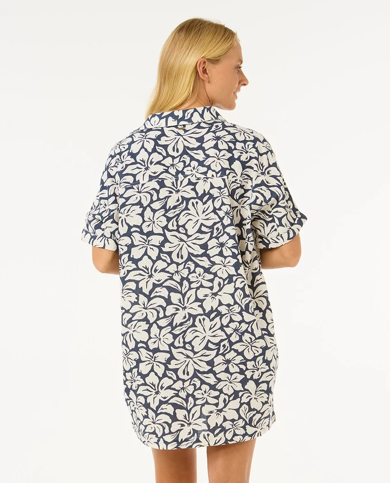 Las Dalias Short Sleeve Shirt Dress