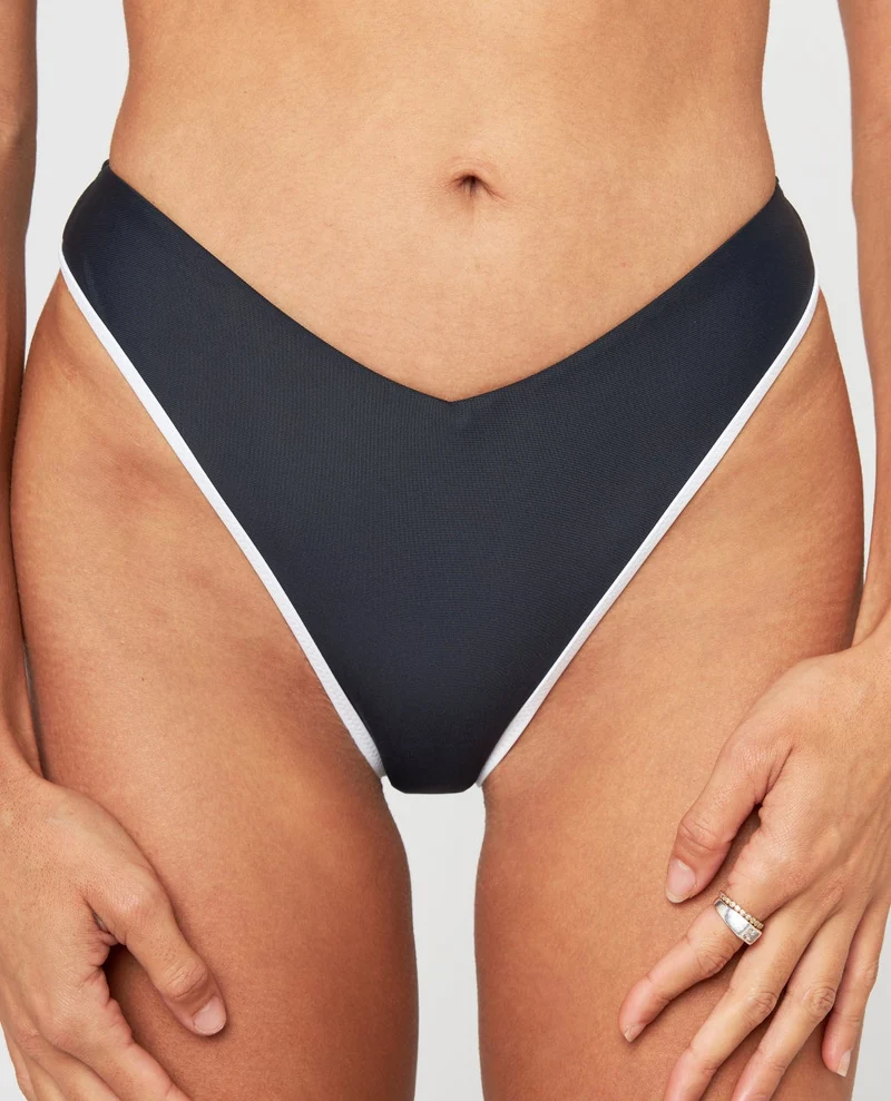 80's Hi Leg Skimpy Coverage Bikini Bottom