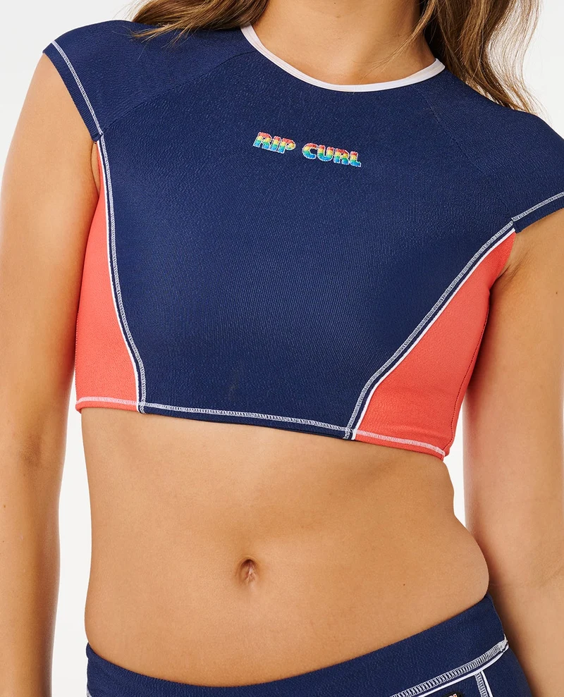 Surf Tide Crop Short Sleeve Rashvest