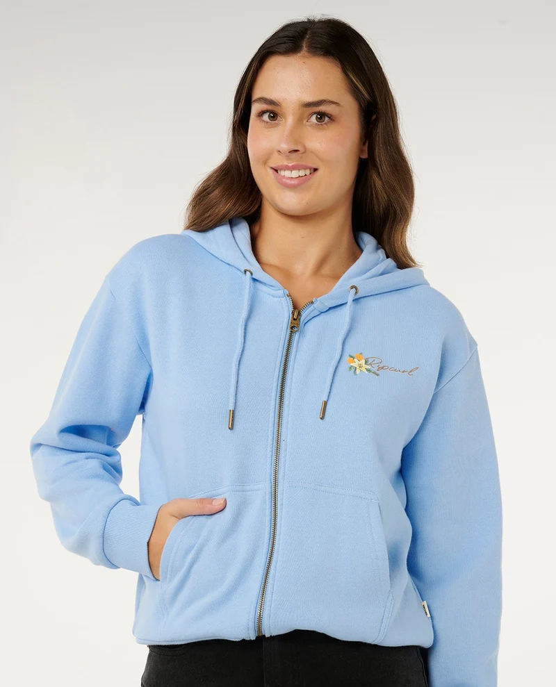 Poolside Zip Thru Relaxed Hood Fleece