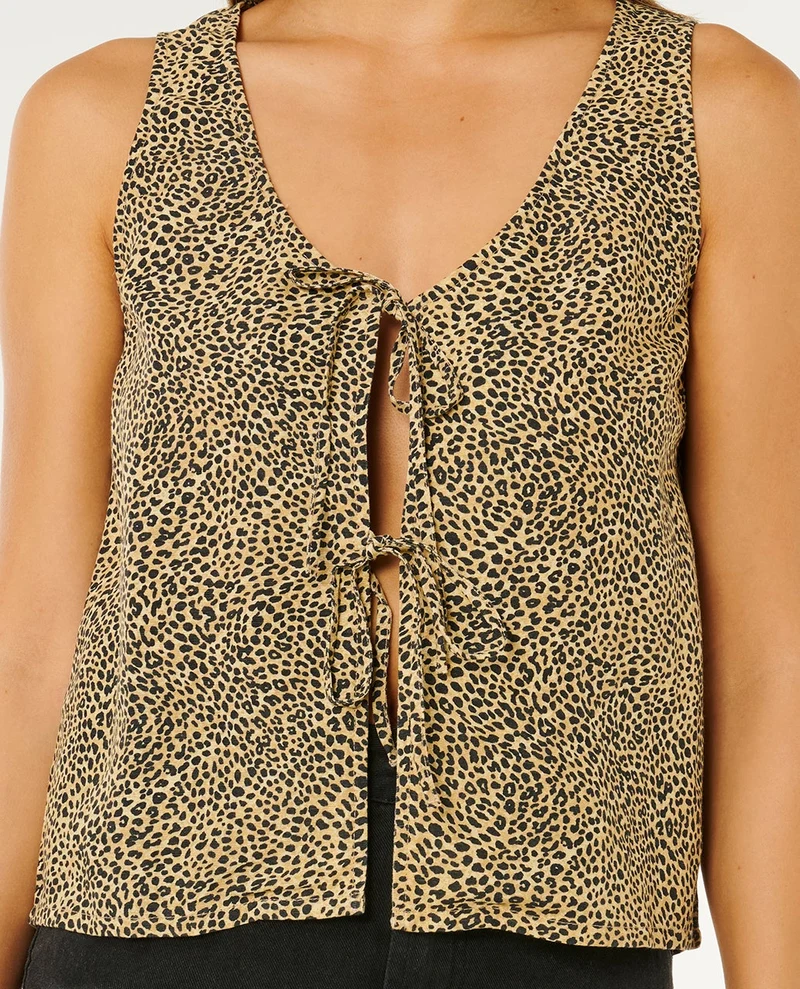 Animal Instincts Tie Front Shirt