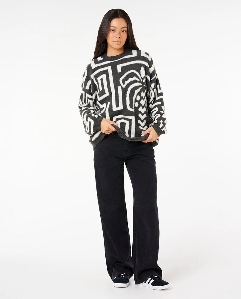 Sunset Luau Knit Crew Fleece