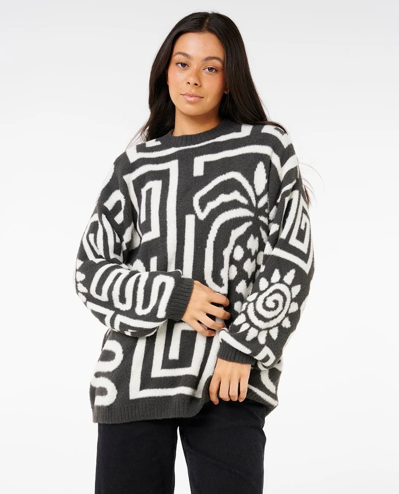 Sunset Luau Knit Crew Fleece